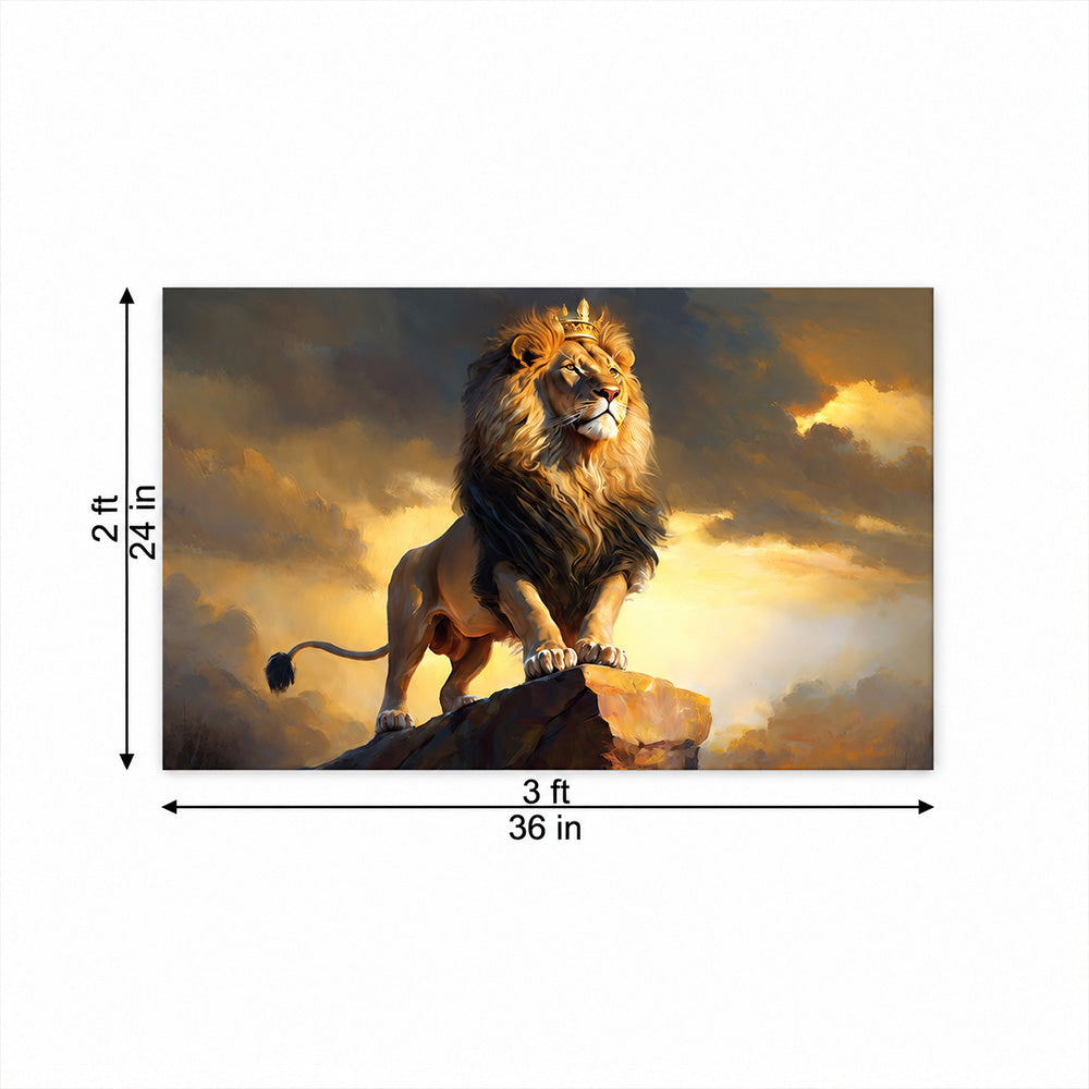Resting Lion Portrait Canvas Wall Painting
