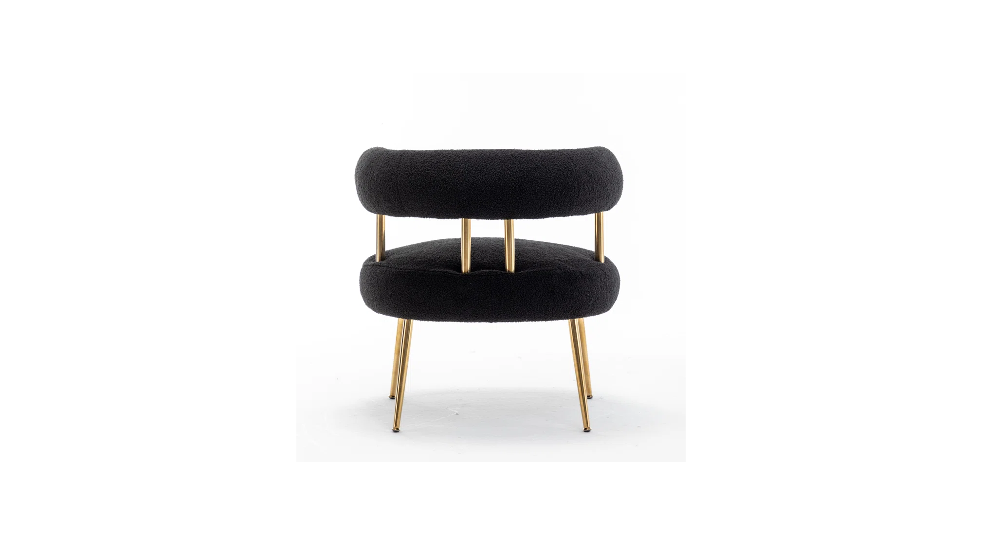 Bonnita Accent Chair Black | Curved Fabric Accent Chair Jet Black