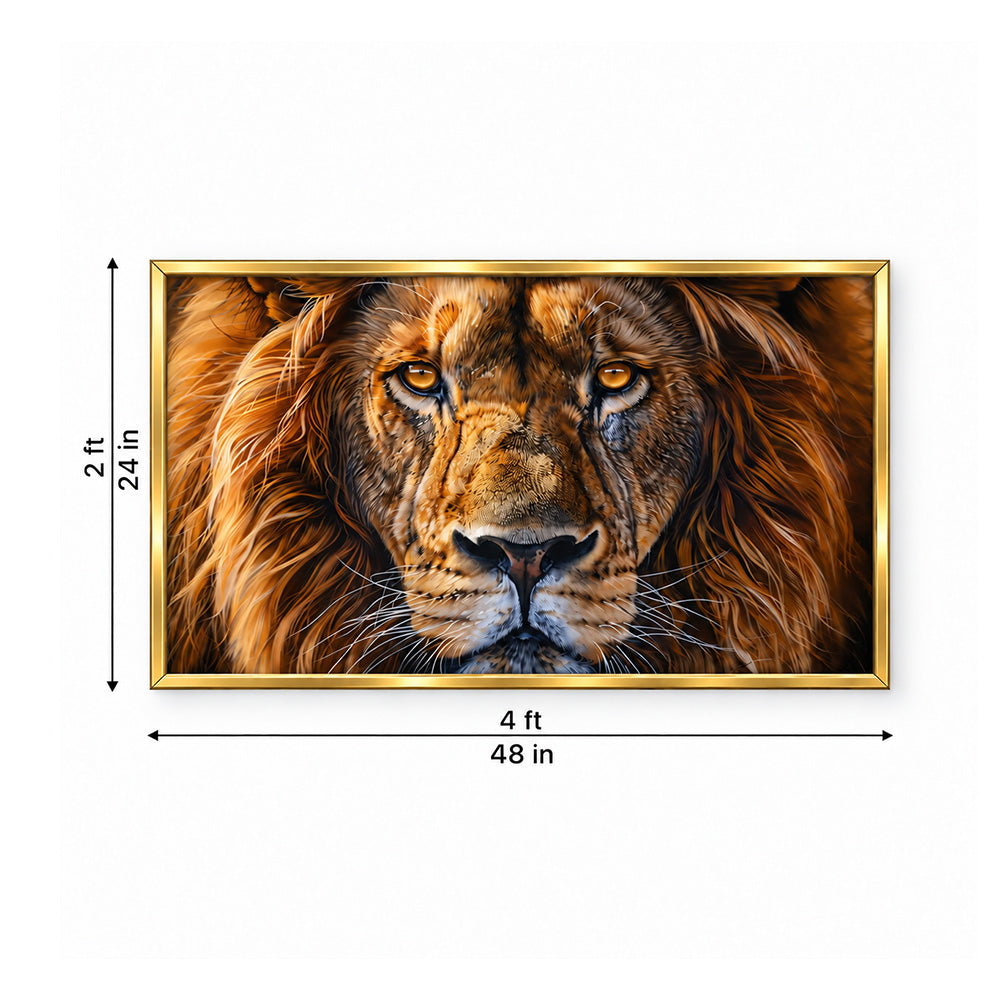 Close Up Lion Face Canvas Wall Painting