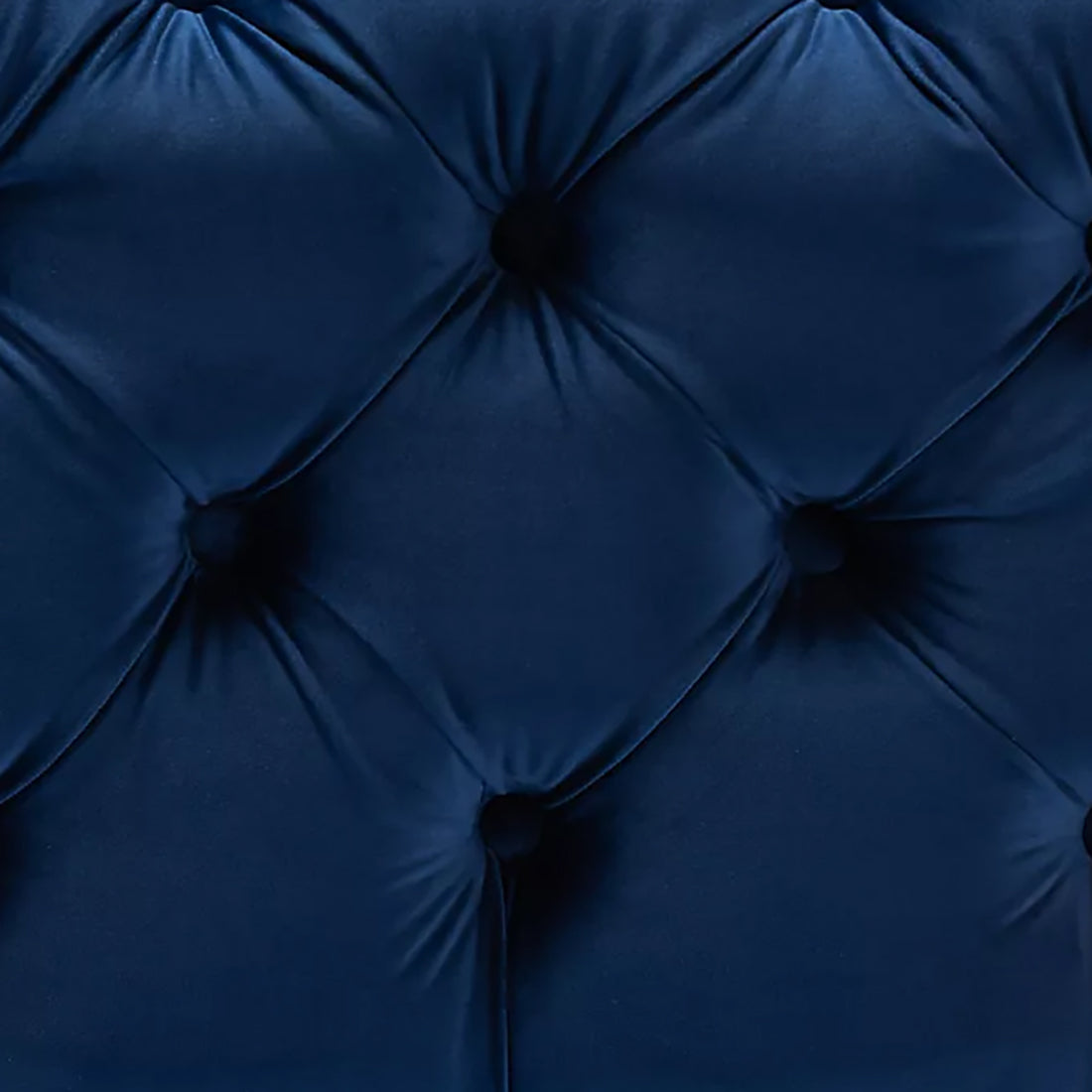 Square Velvet Ottoman/Poufee In Royal Blue /Gold
