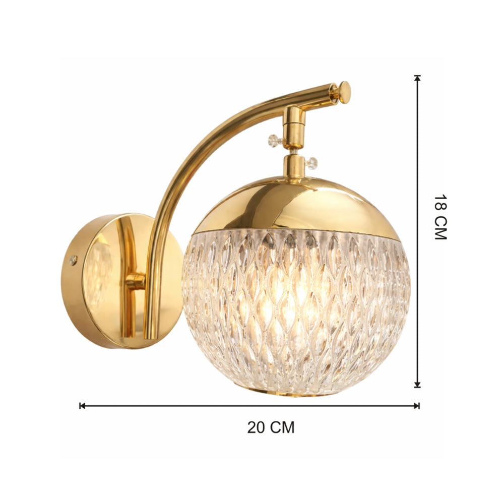 Art Deco Crystal Globe Wall Sconce