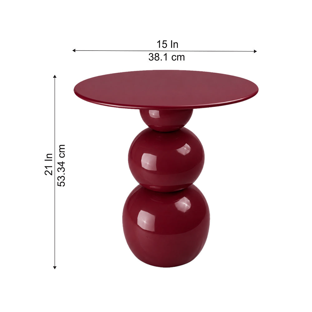 Modern Sculptural Side Table with Round Top
