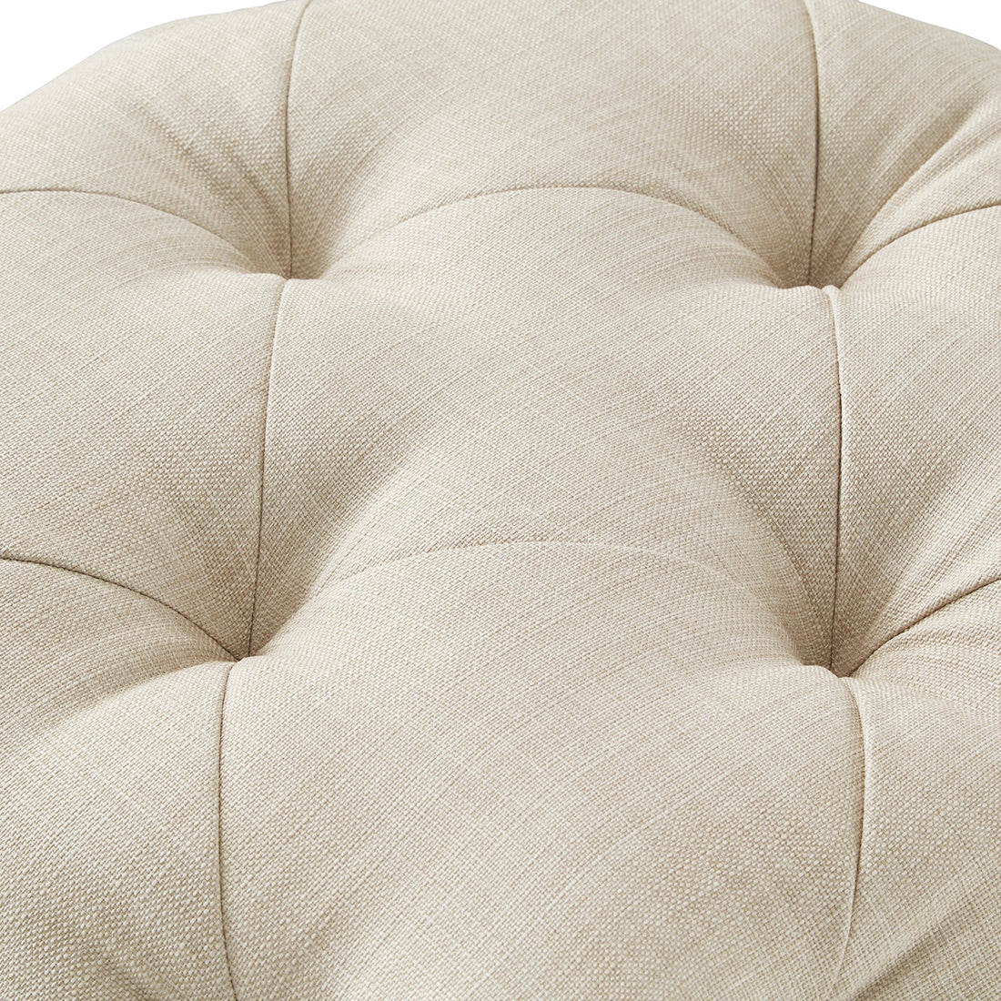 Square Tufted Velvet Ottaman/Poufee In Beige