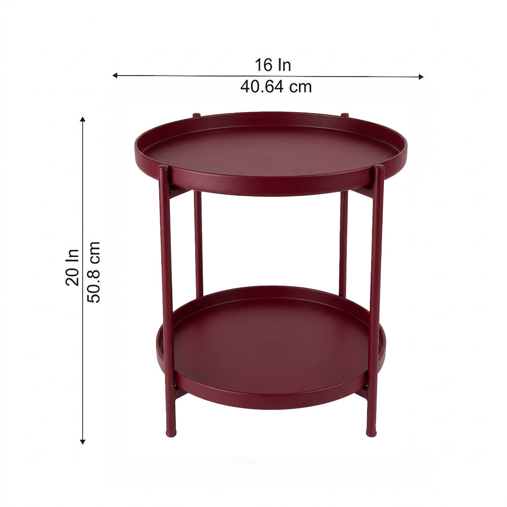 Modern Metal 2-Tier Round Side Table