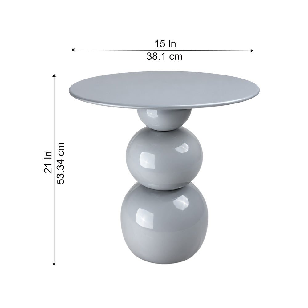 Modern Sculptural Side Table with Round Top