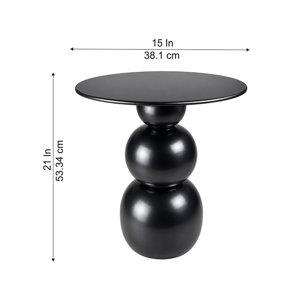 Modern Sculptural Side Table with Round Top