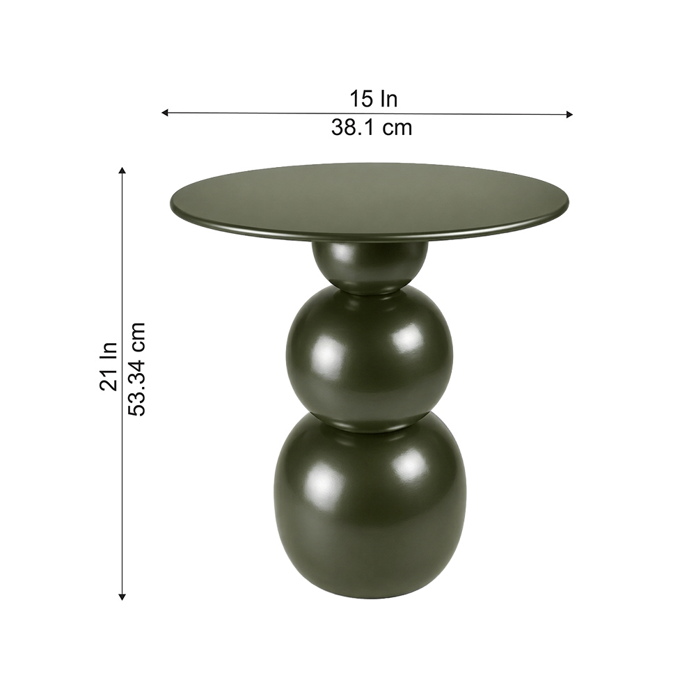 Modern Sculptural Side Table with Round Top