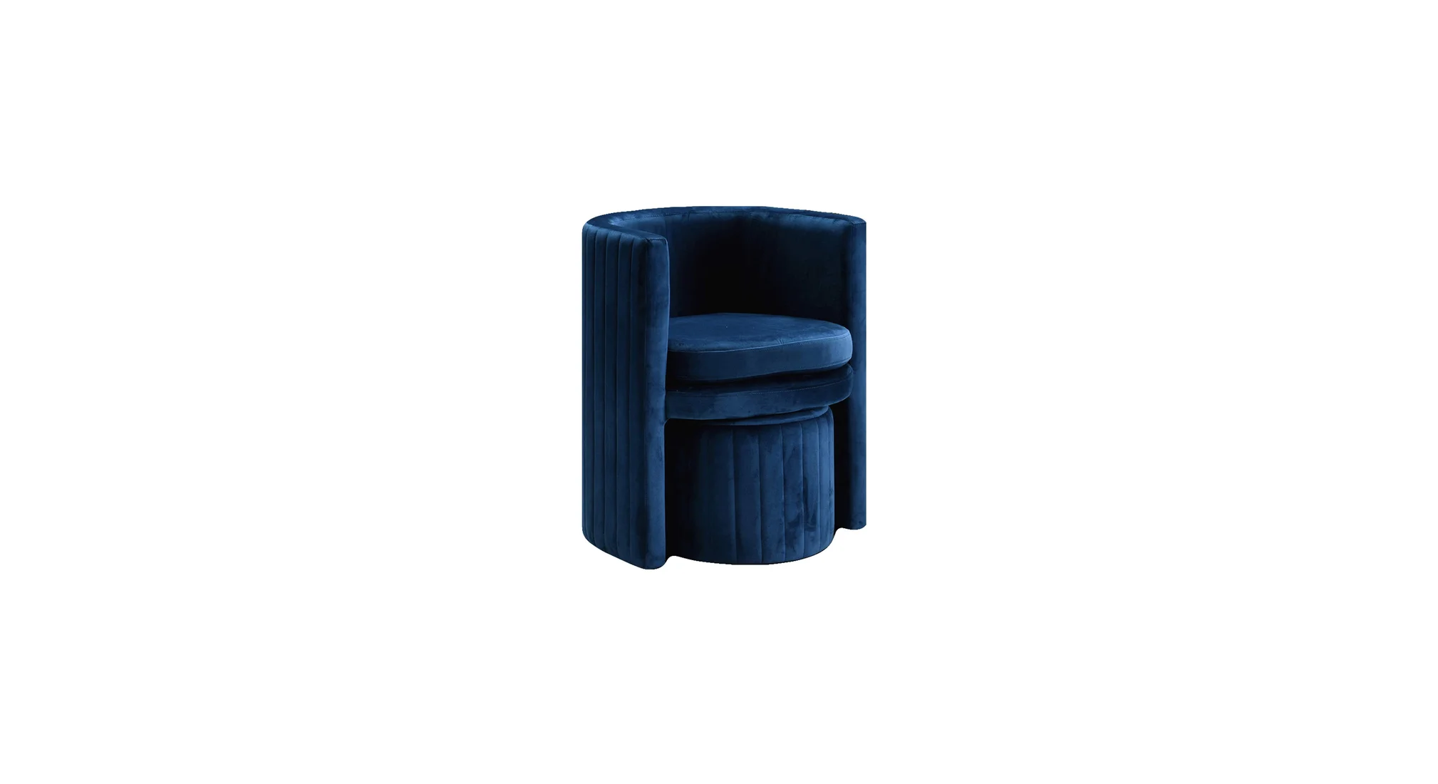 Schillar Chair With Ottoman Blue | Accent Chair With Ottoman Navy Blue