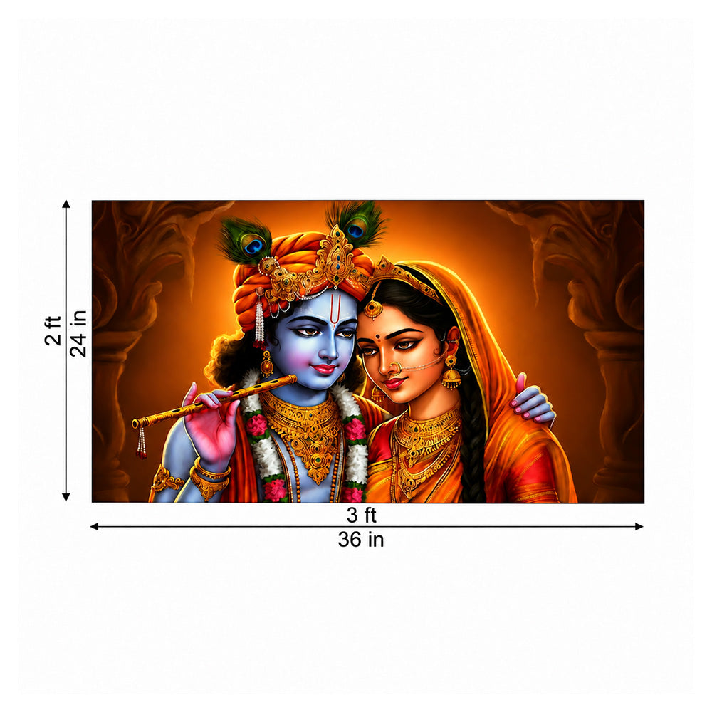 Radha Krishna Devotional Canvas Wall Painting