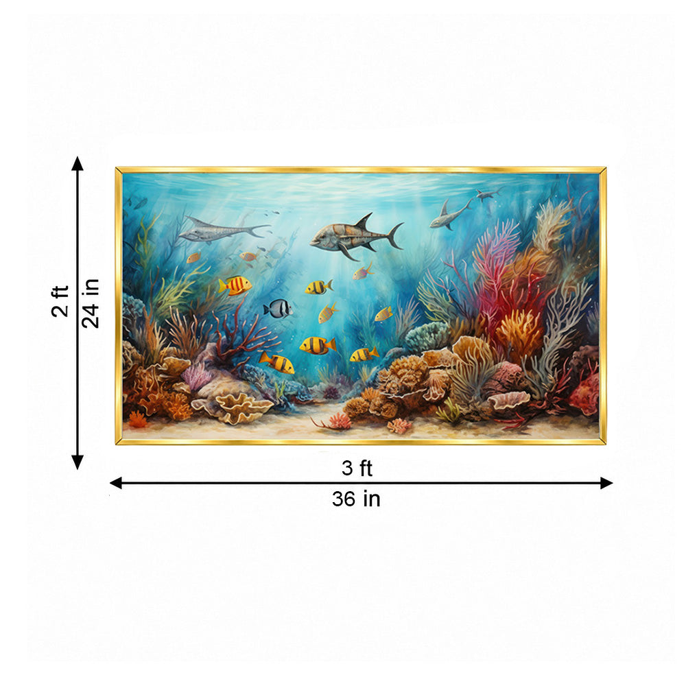 Coral Reef Underwater Canvas Wall Painting