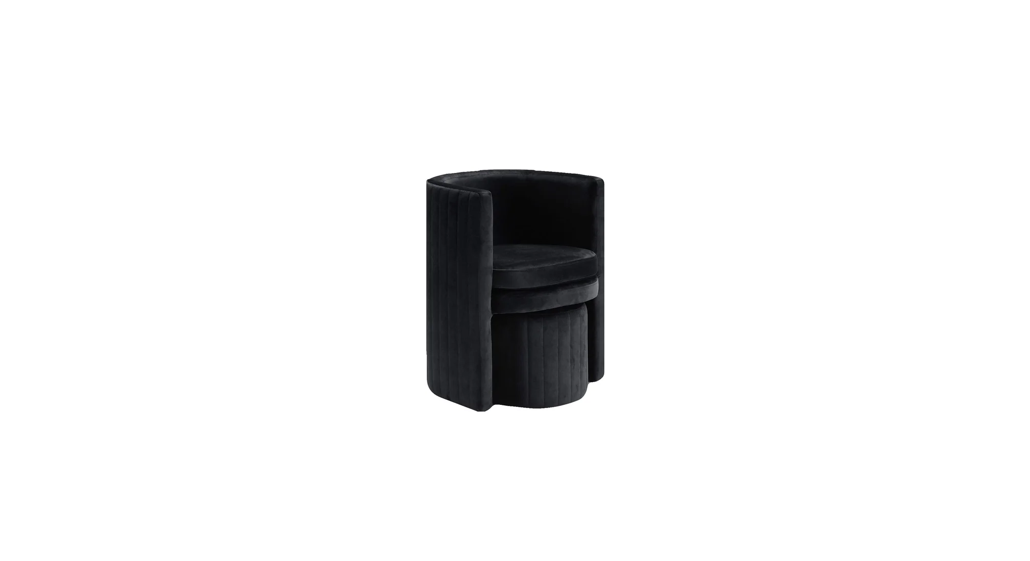 Schillar Chair With Ottoman Black | Accent Chair With Ottoman Black