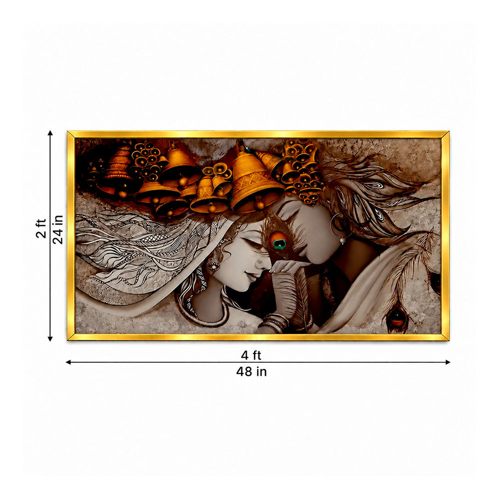 Radha Krishna Divine Love Canvas Wall Painting