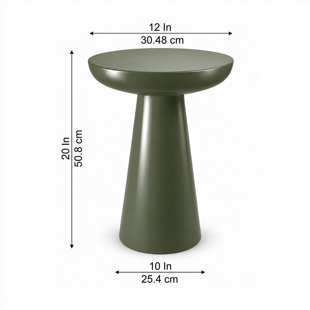 Modern Metal Round Pedestal Side Table
