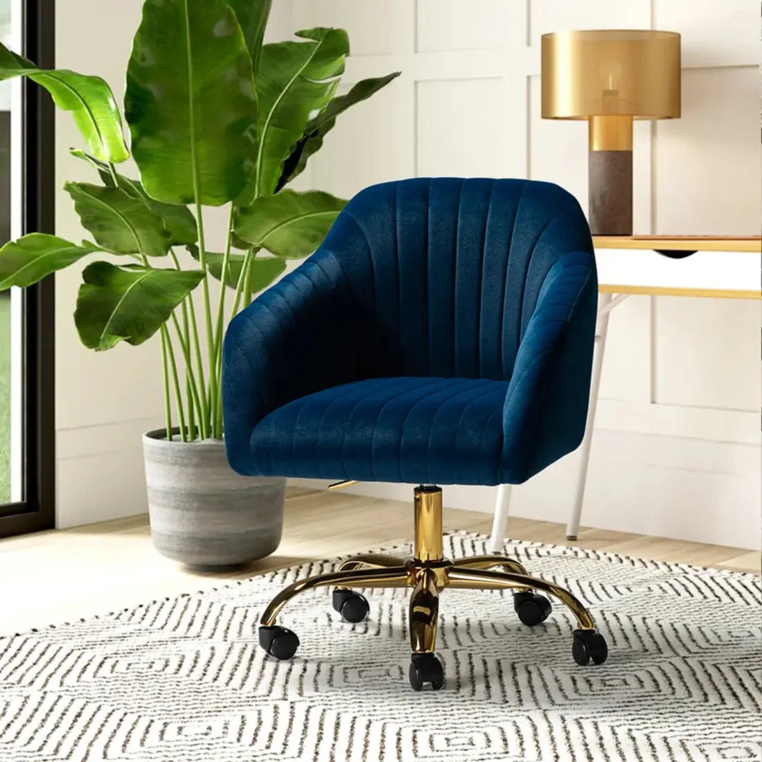 Louise Upholstered Task Chair – Blue