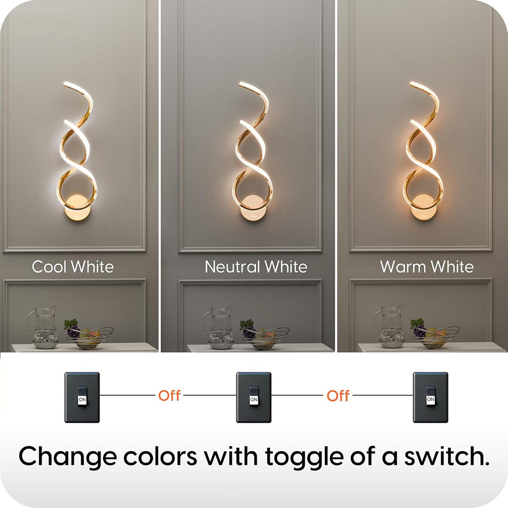 Sculptural Twist Ribbon LED Wall Light