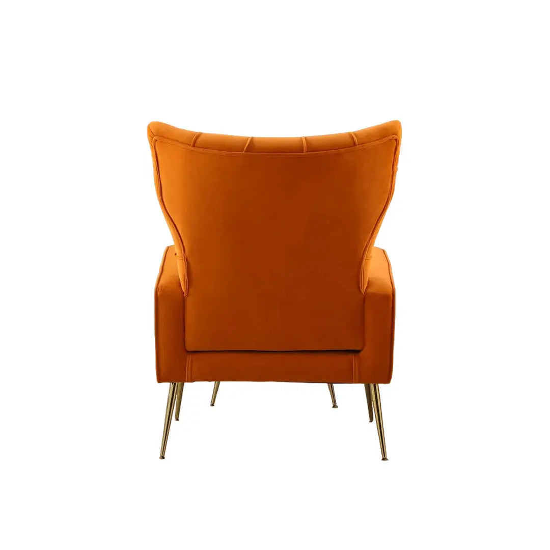 Danney Accent Chair with Ottoman - Orange