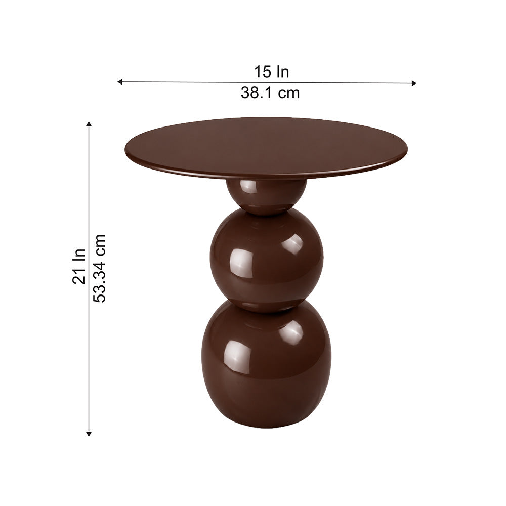 Modern Sculptural Side Table with Round Top