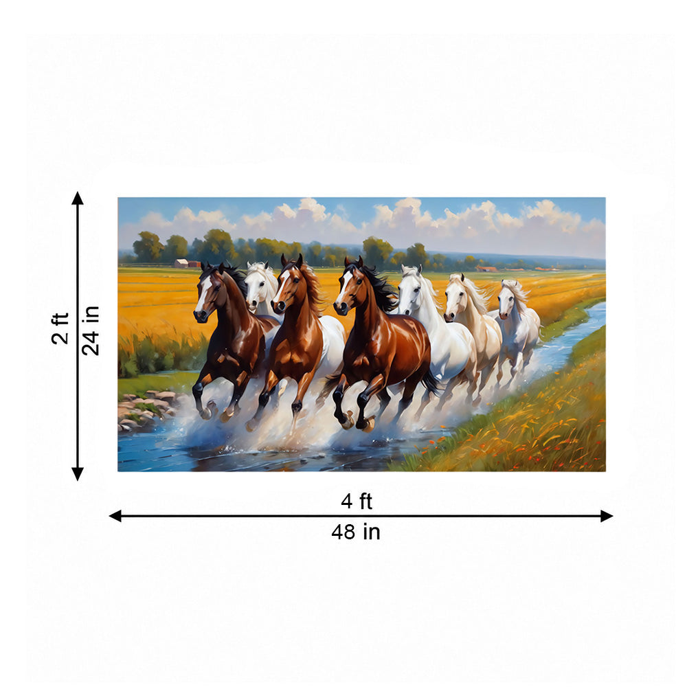 Running Horses Landscape Canvas Wall Painting