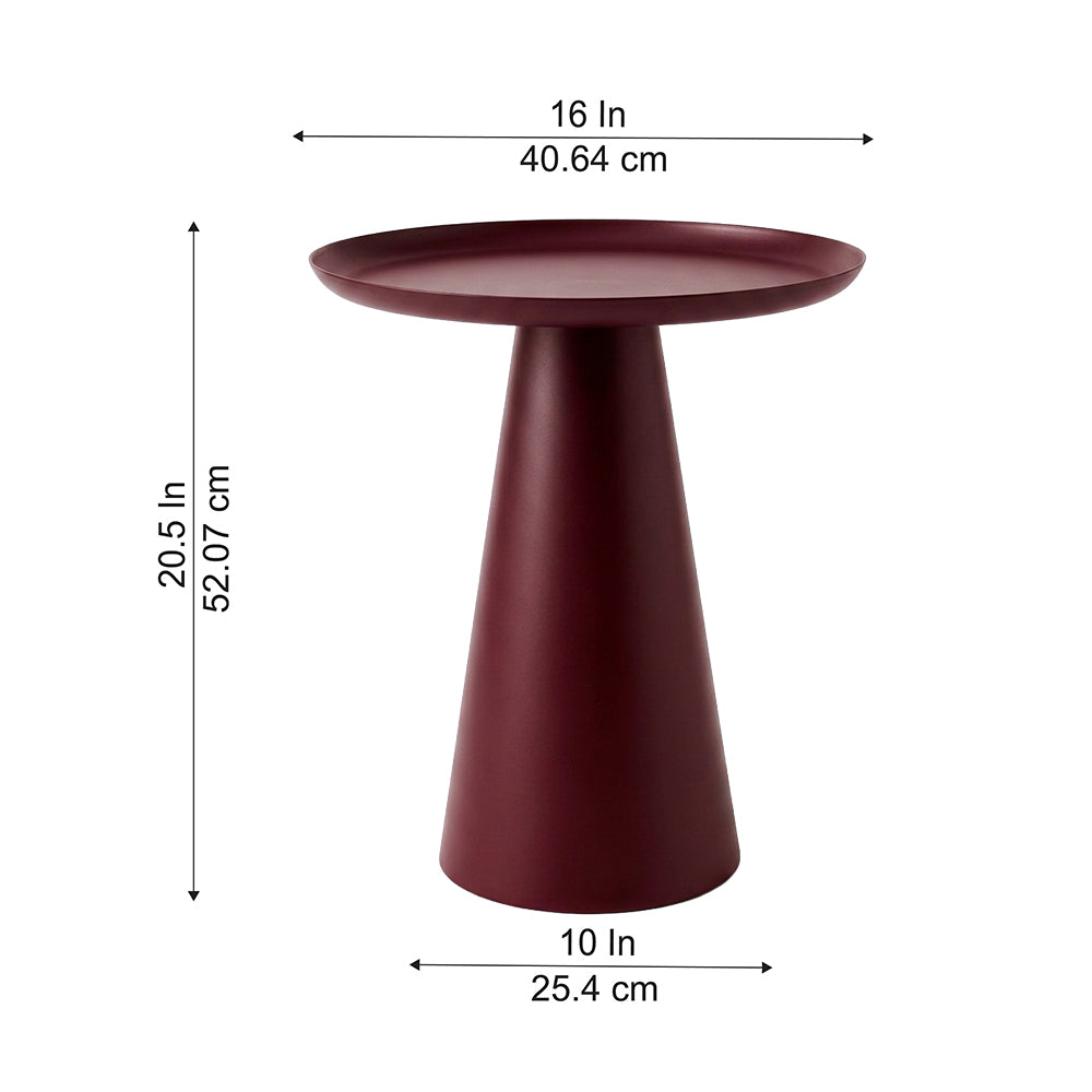 Modern Metal Tray-Top Pedestal Side Table