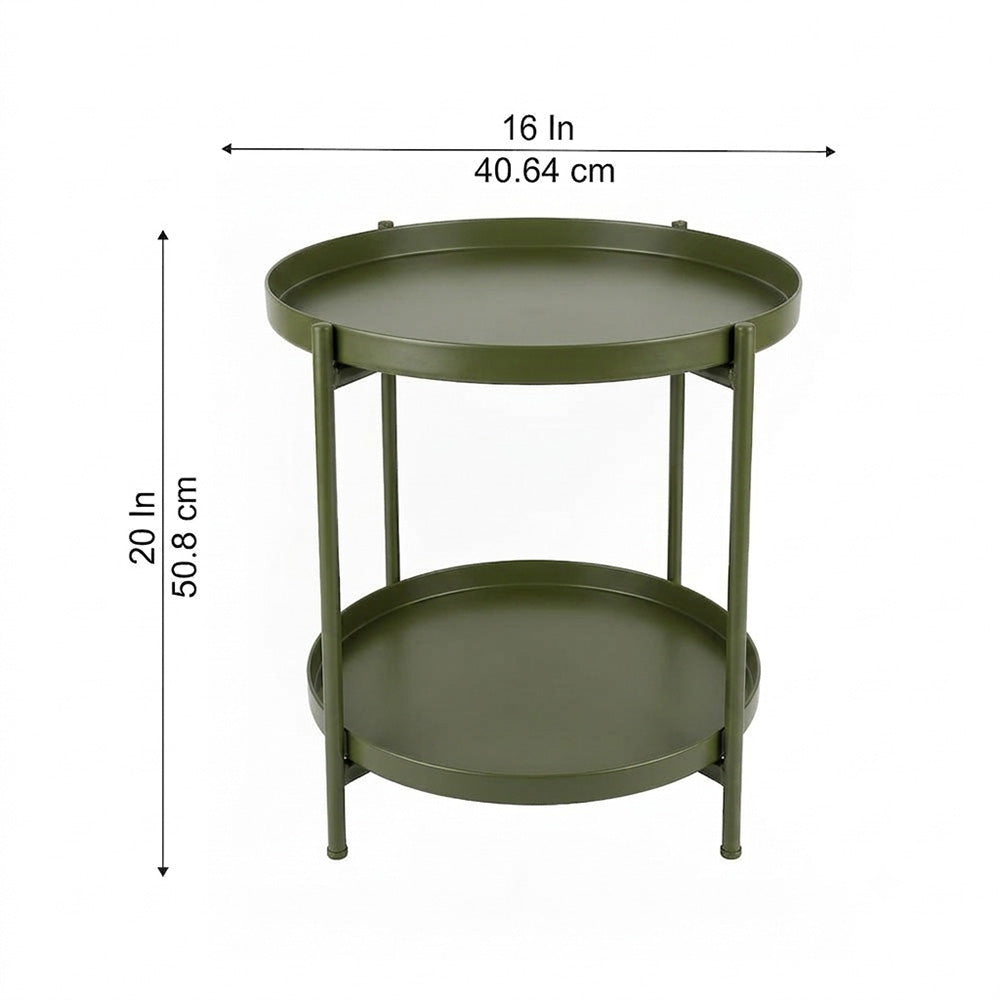 Modern Metal 2-Tier Round Side Table