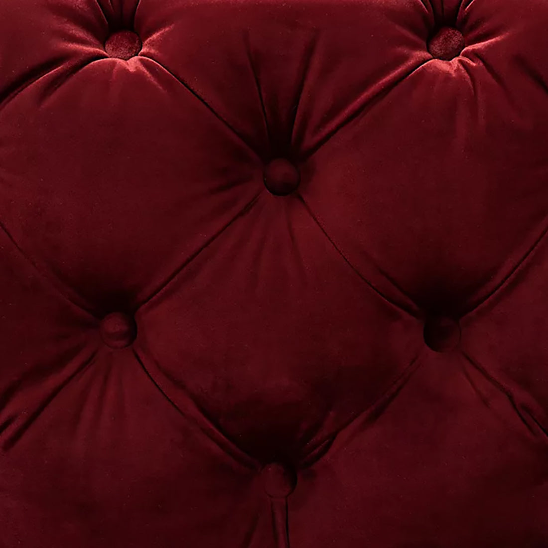 Square Velvet Ottoman/Poufee In Burgundy /Gold