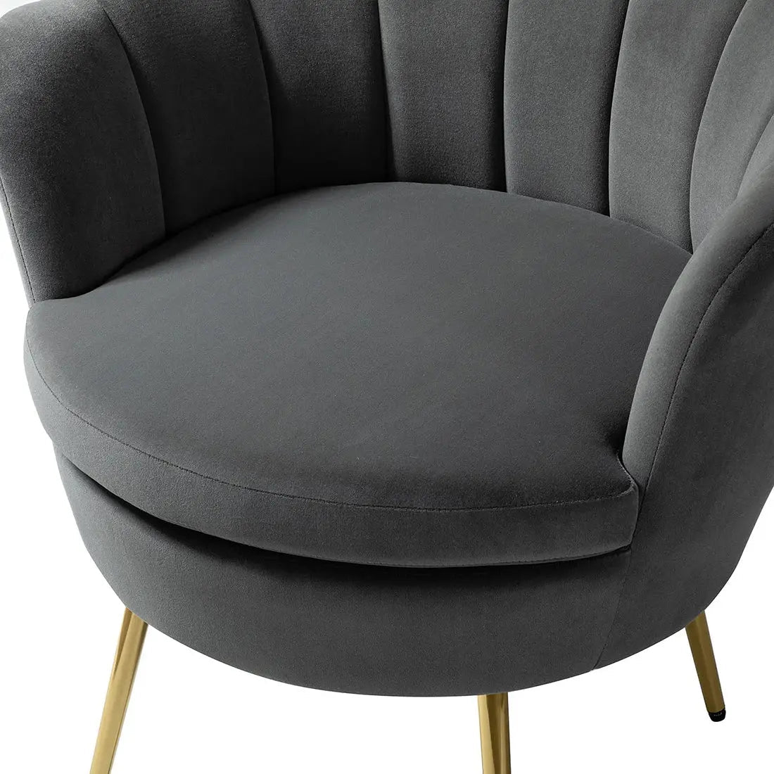 Shell Motif Accent Chair – Grey