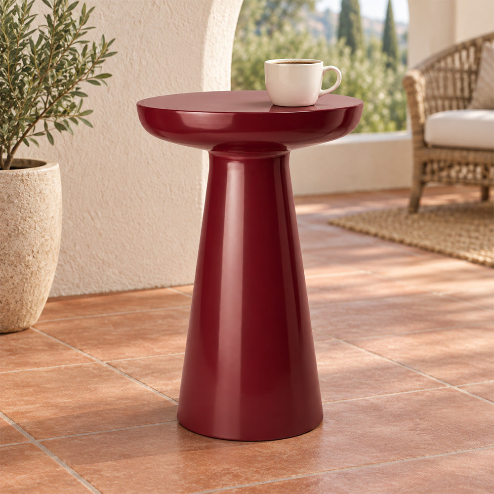 Modern Metal Round Pedestal Side Table