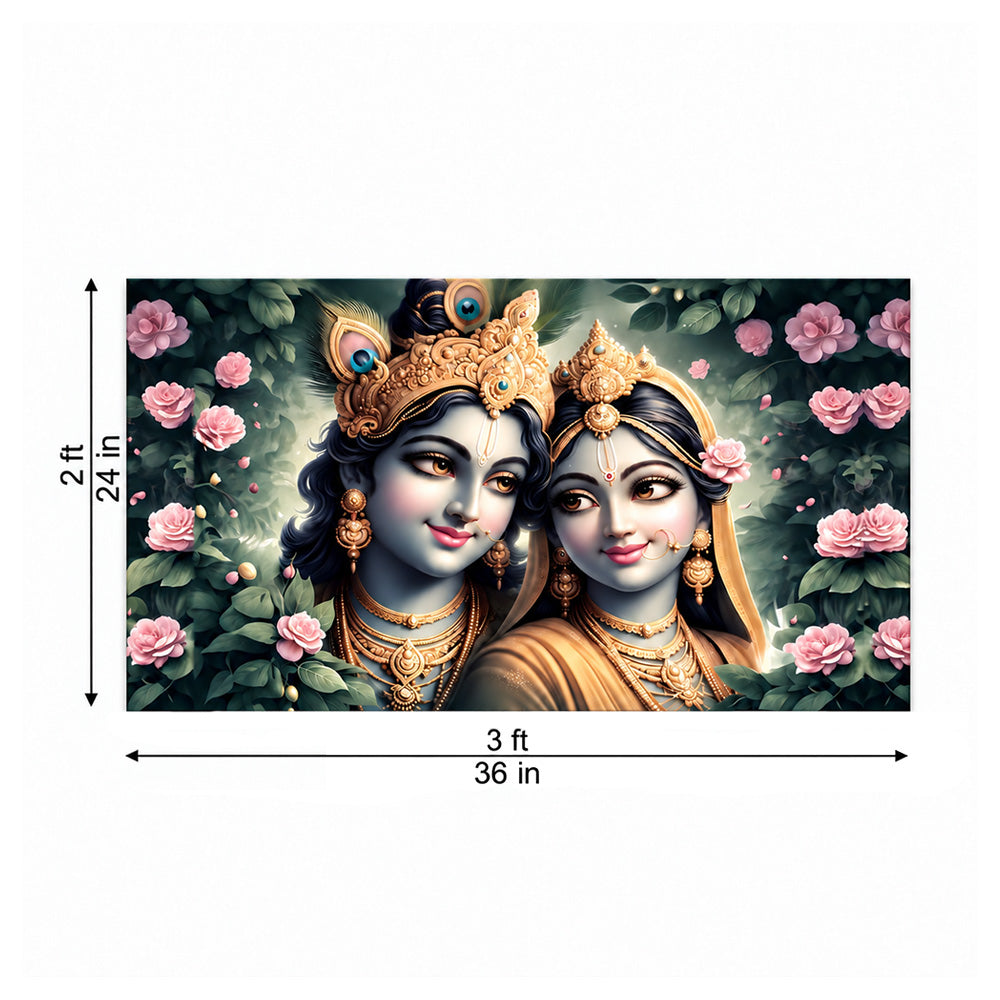 Shree Radha Krishna Divine Love Canvas Wall Painting