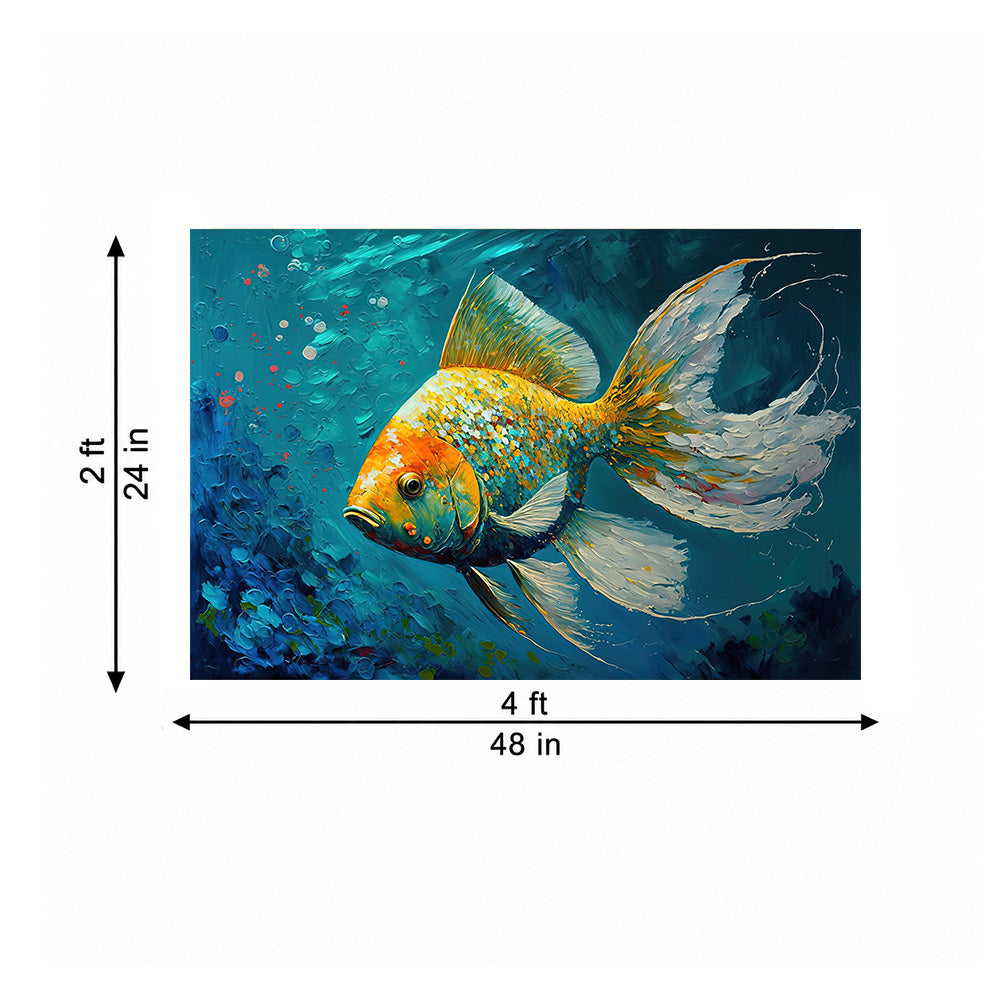 Sea Turtle Underwater Canvas Wall Painting