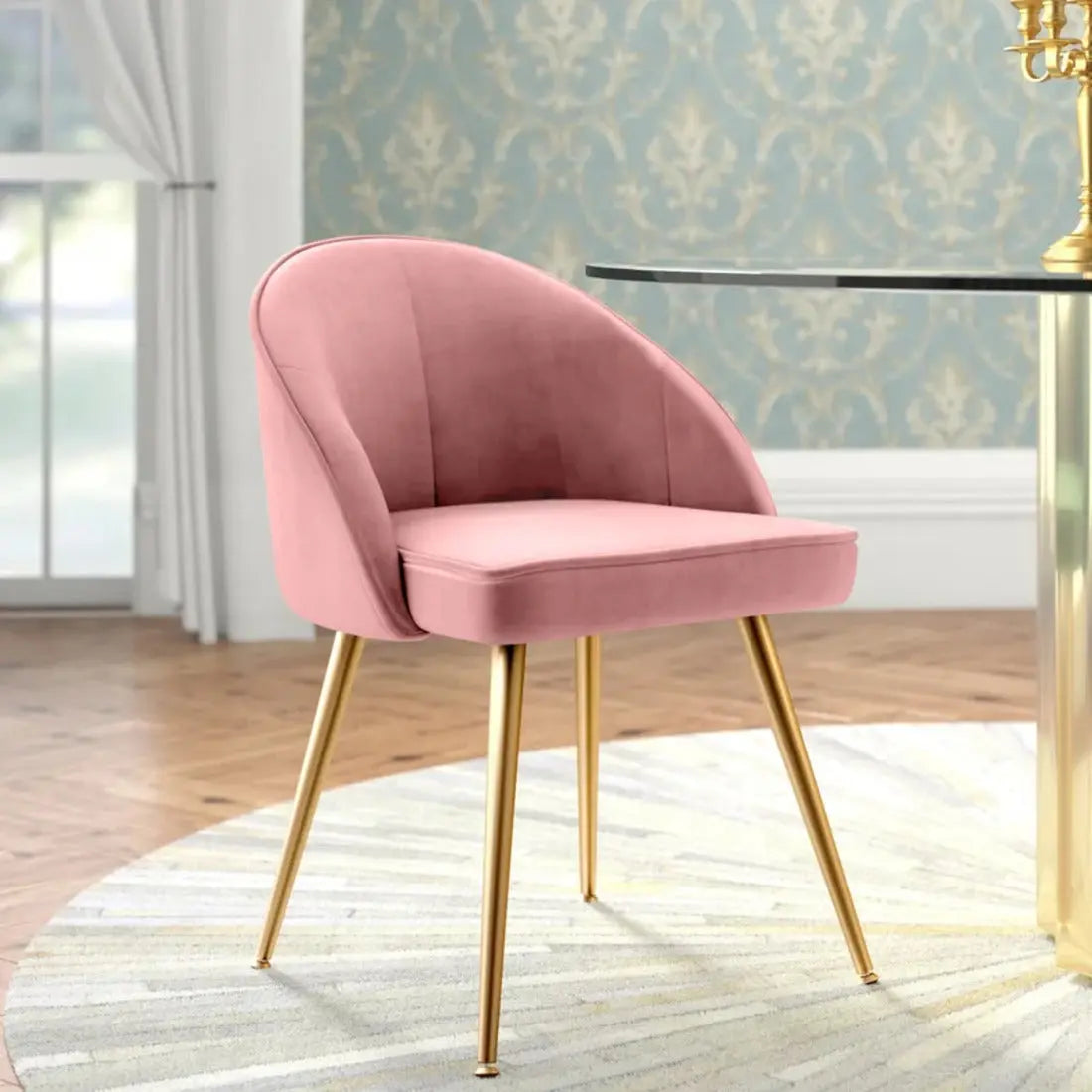 Hindmen Minimal Side Chair – Pink