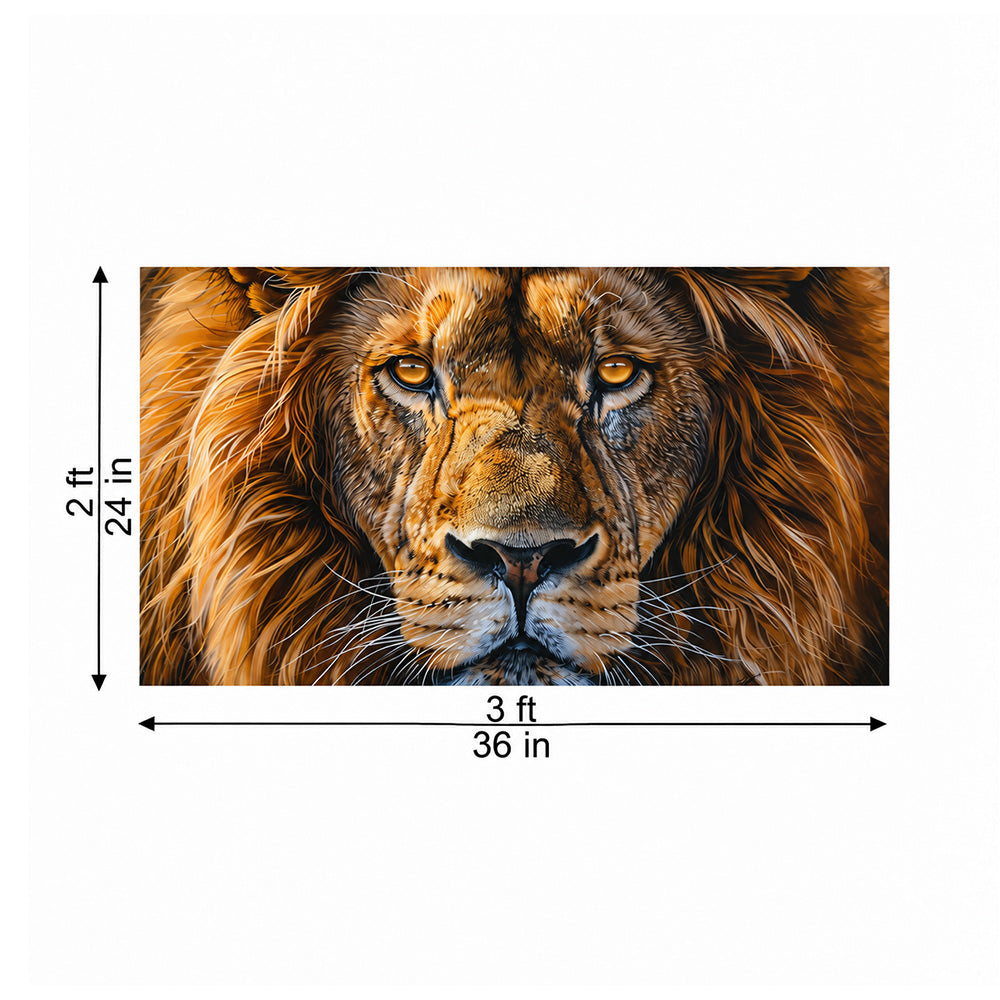 Close Up Lion Face Canvas Wall Painting