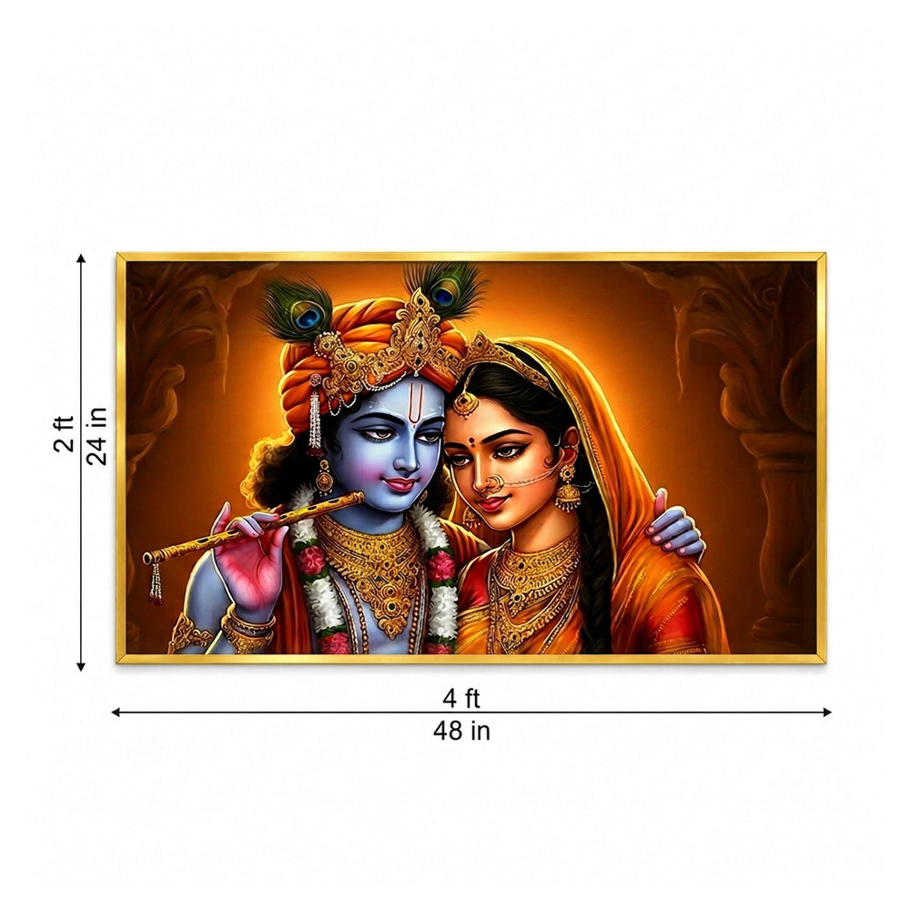Radha Krishna Devotional Canvas Wall Painting