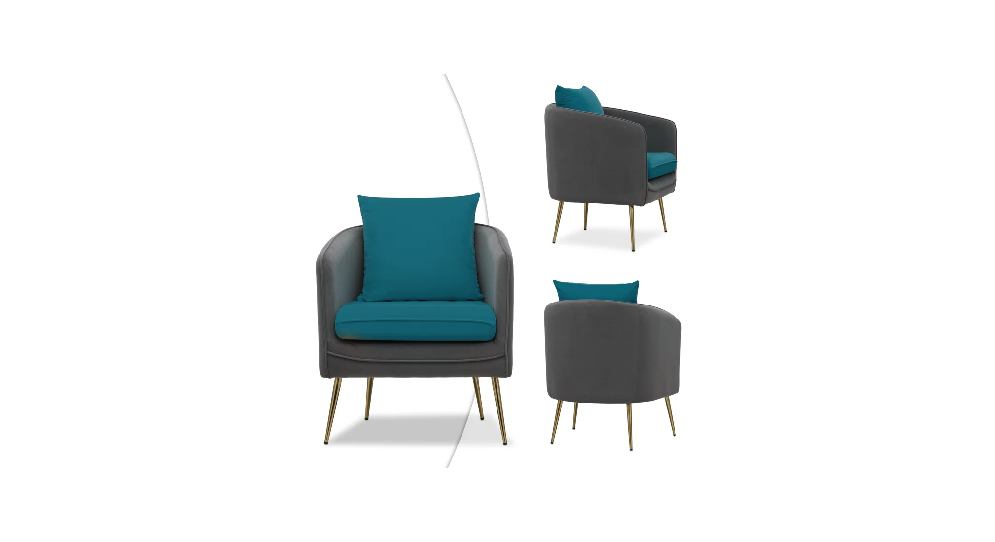 Lamb Accent Chair Grey Teal | Two Tone Accent Chair Grey Teal