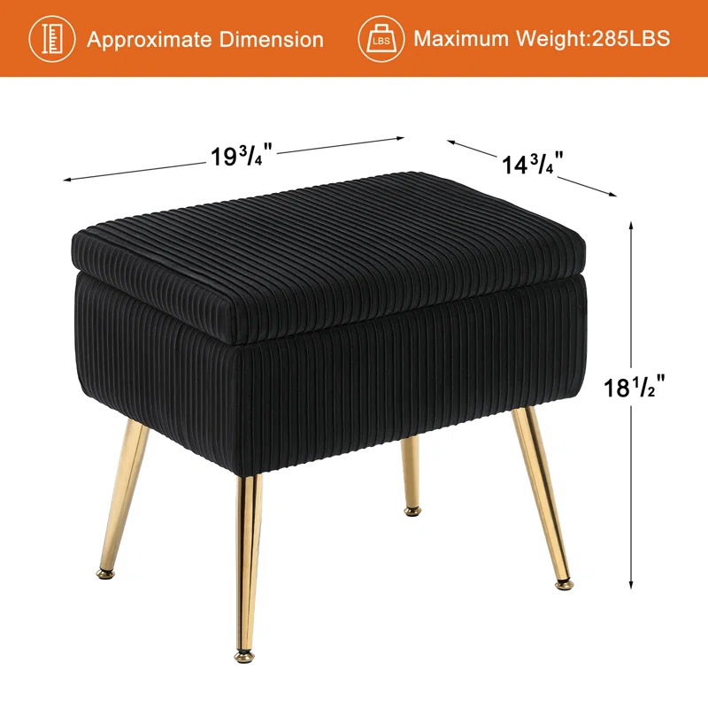 Zim Ottoman In Black