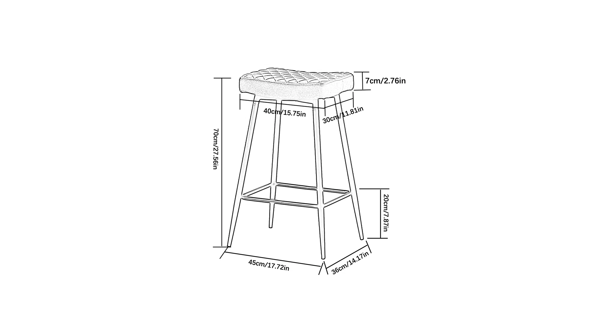 Gemm Bar Stool - Orange