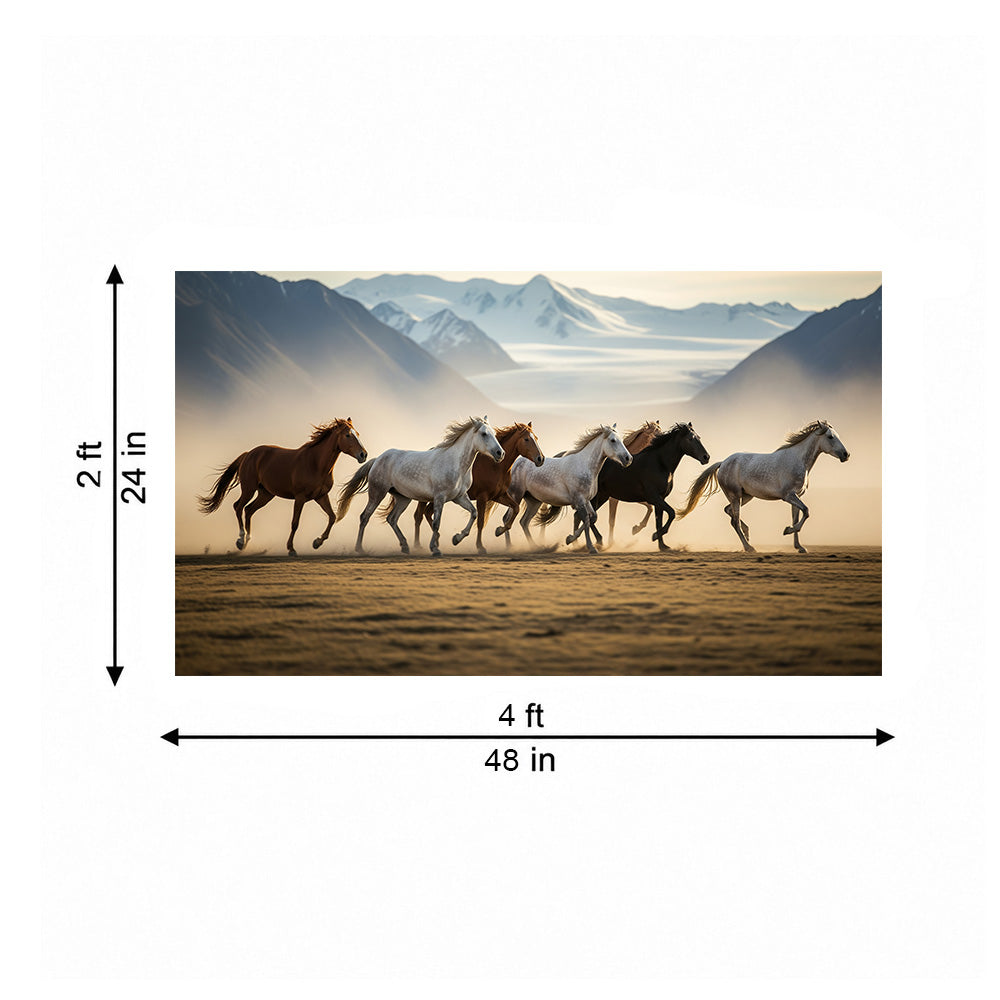 Horse Herd Sunset Canvas Wall Painting
