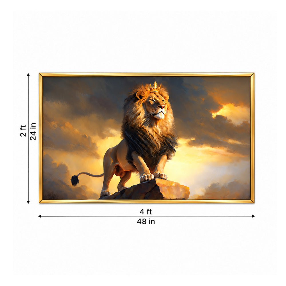 Resting Lion Portrait Canvas Wall Painting