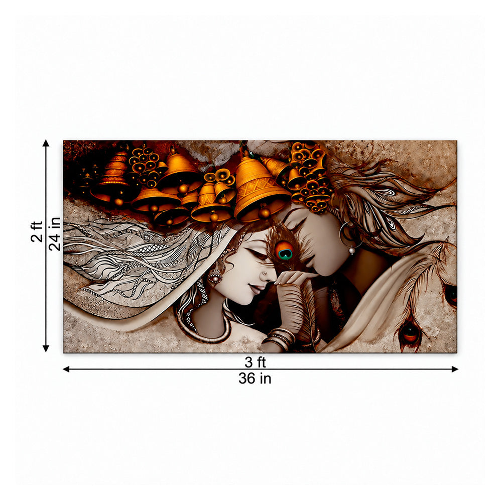 Radha Krishna Divine Love Canvas Wall Painting