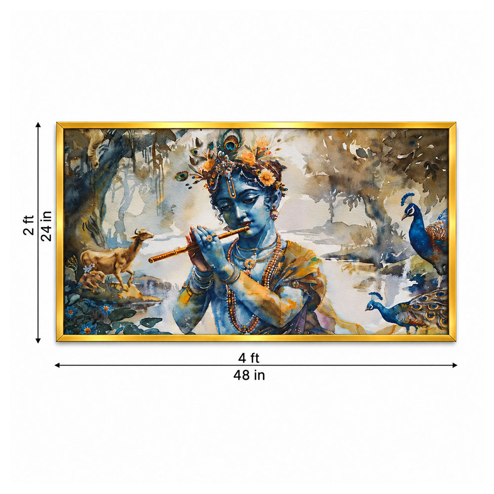 Radha Krishna Hindu God Canvas Wall Painting
