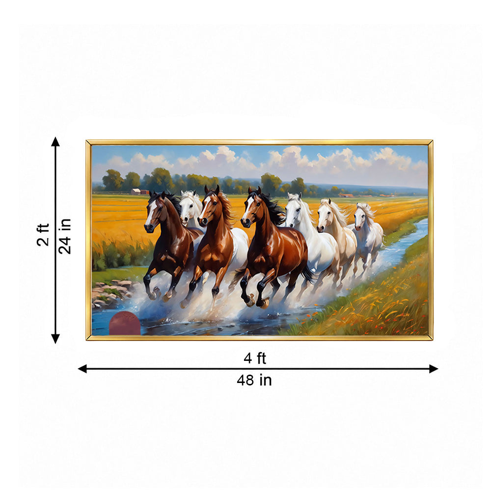 Running Horses Landscape Canvas Wall Painting