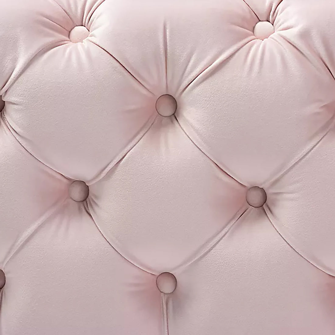 Square Velvet Ottoman/Poufee In Beige /Gold
