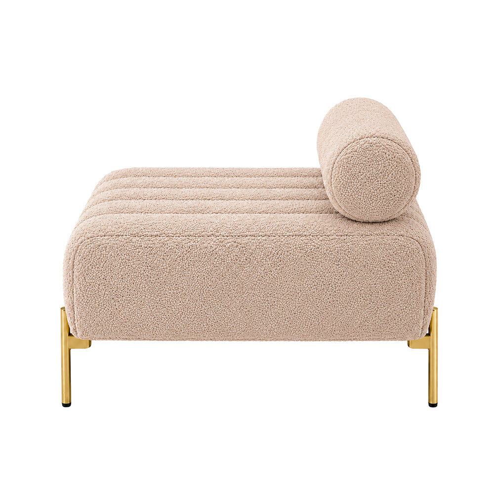 Doe Buck crest bench With Golden Legs|Beige