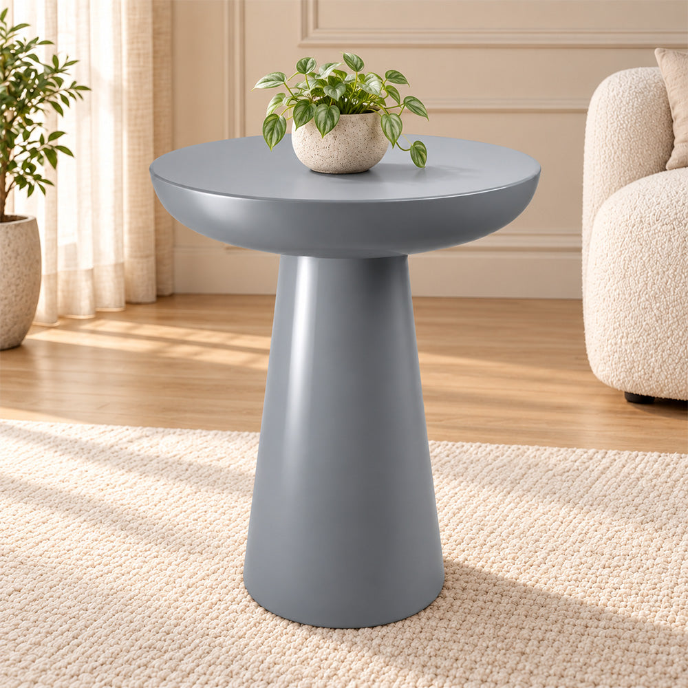 Modern Metal Round Pedestal Side Table