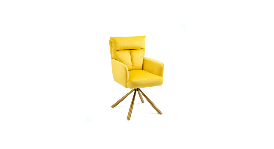 Gerlec Swivel Chair Yellow | Modern Swivel Lounge Chair Sun Yellow
