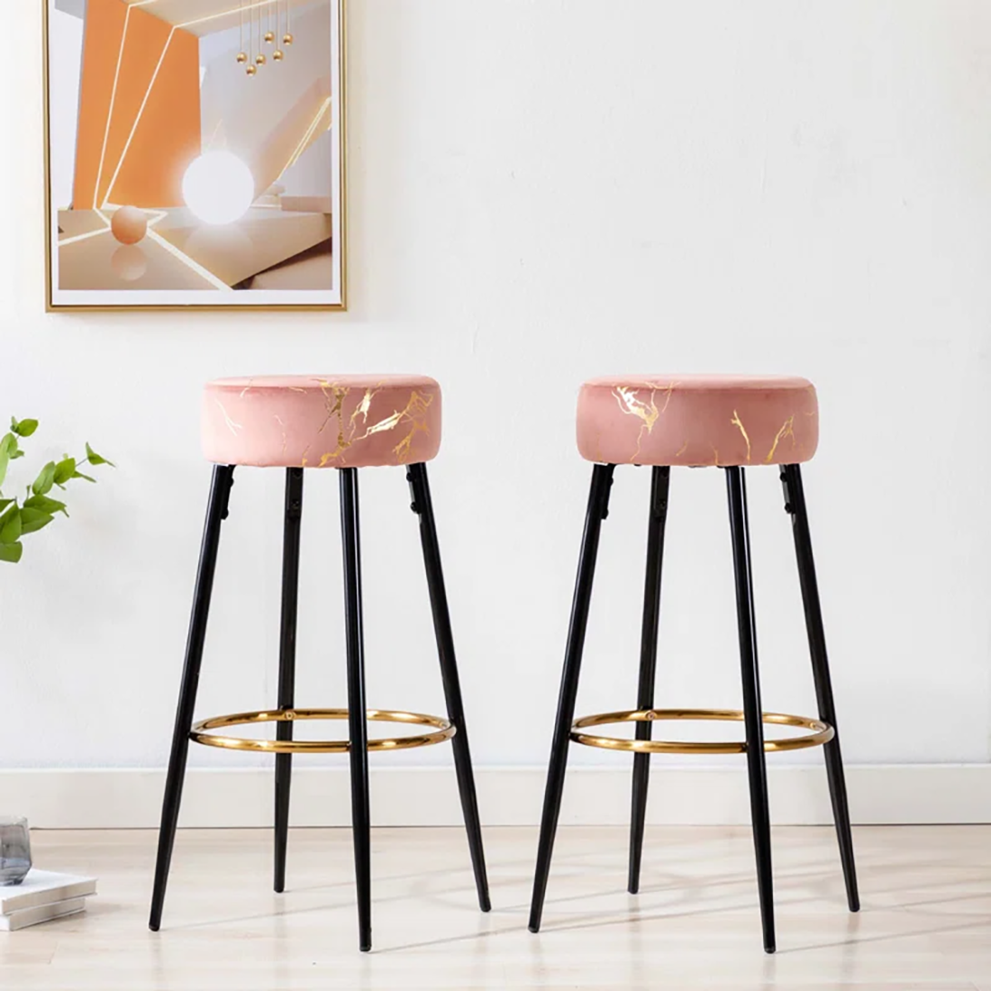 Nahman Bar Stool - Pink