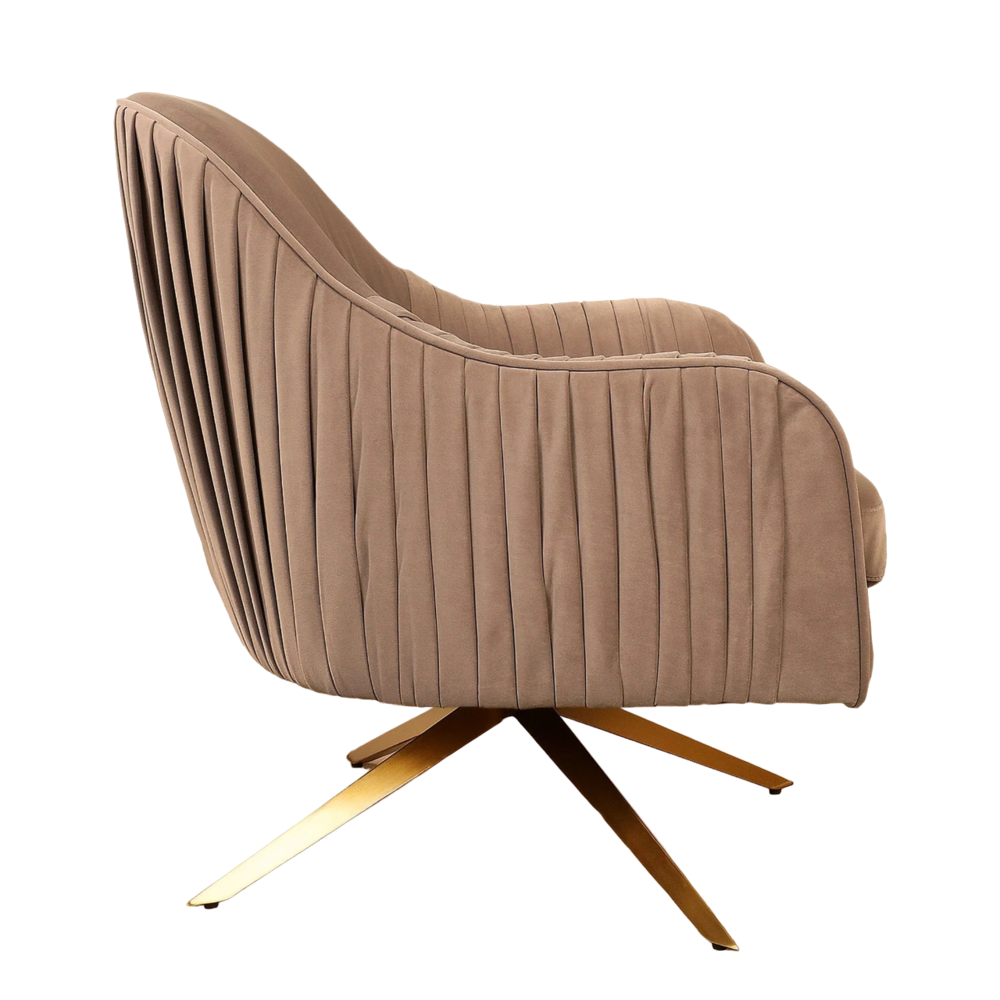 Gladden Revolving Accent Chair Light Brown | Swivel Accent Chair Light Brown