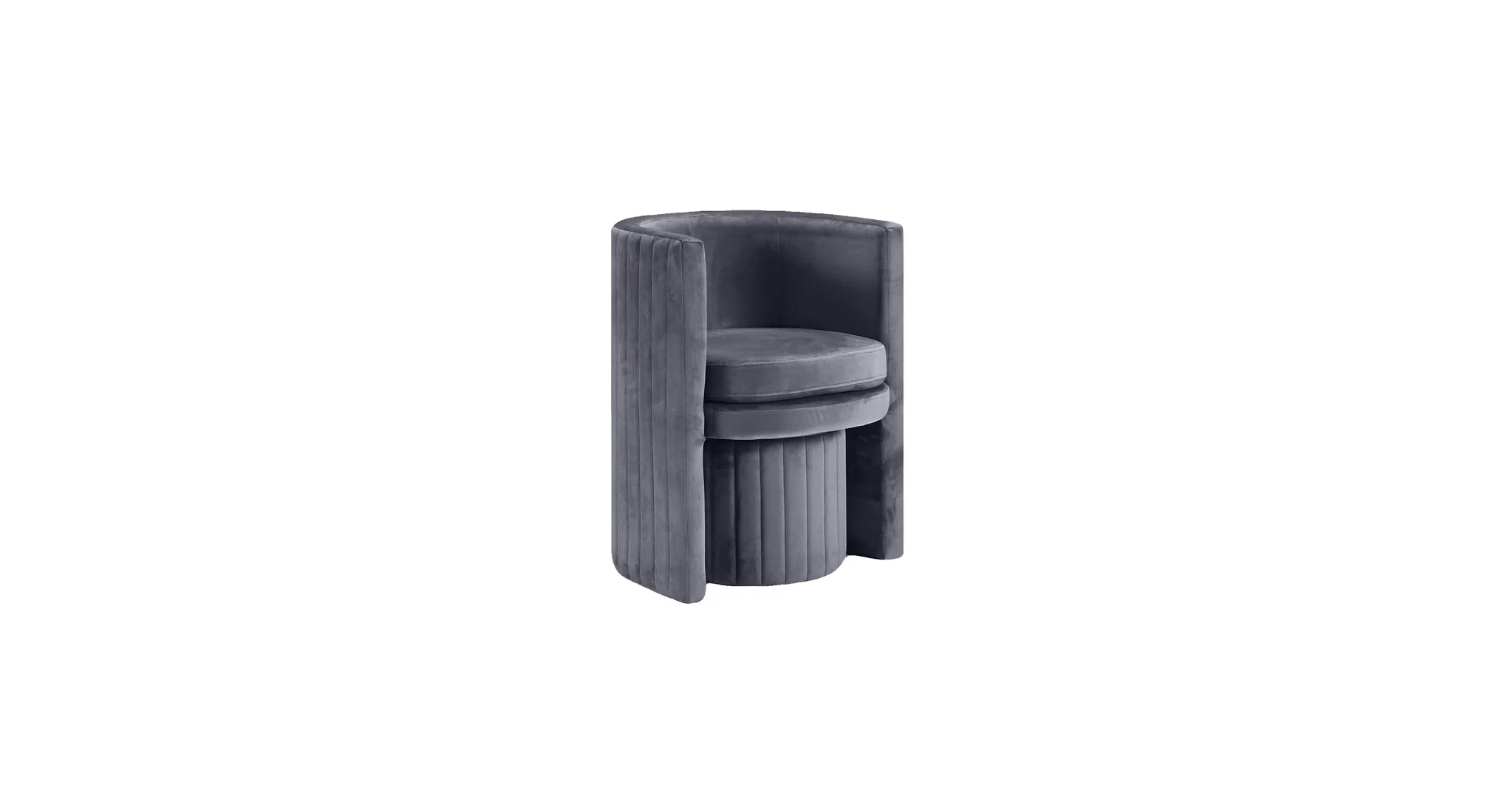 Schillar Chair With Ottoman Grey | Accent Chair With Ottoman Slate Grey