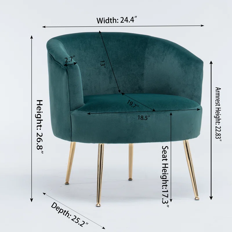 Jiba Accent Chair Sky Blue | Plush Lounge Accent Chair Sky Blue