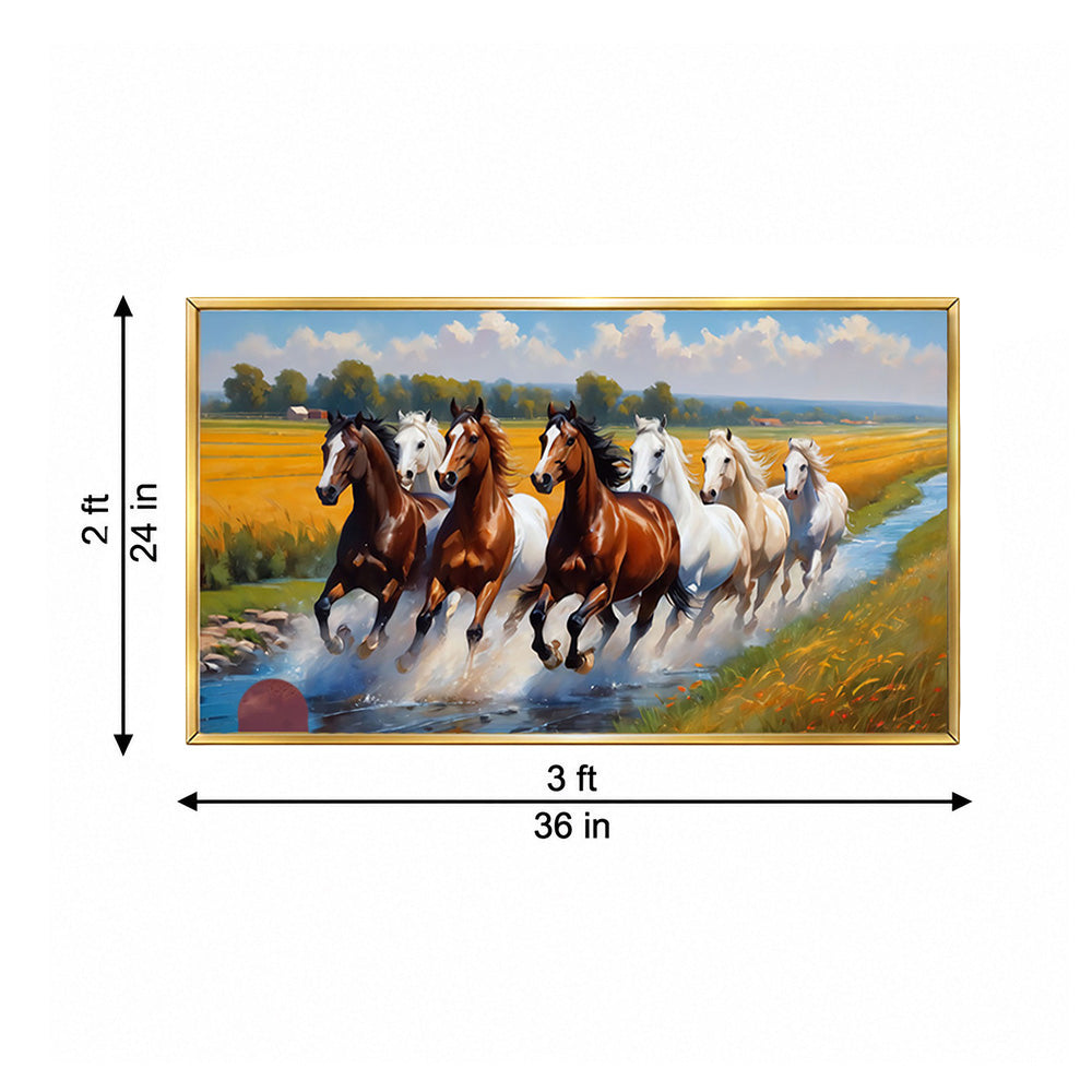 Running Horses Landscape Canvas Wall Painting