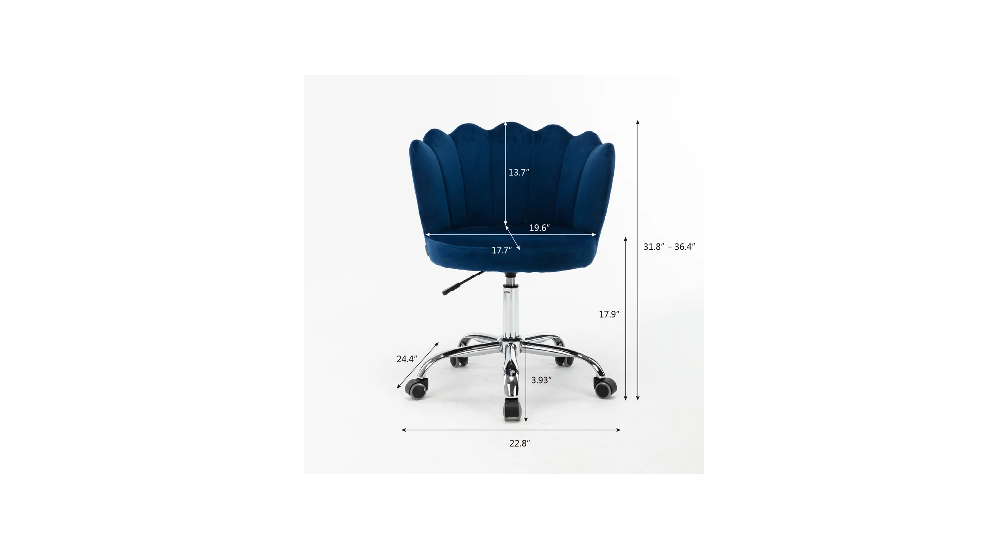 Preglo Task Chair Blue | Ergonomic Office Task Chair Steel Blue